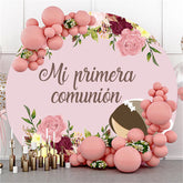 Mein Erste Gemeinschaft Rosa Blumen Braut Dusche Hintergrund